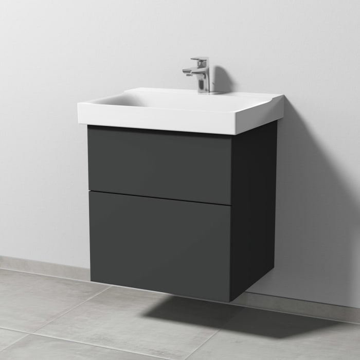 Sanipa 3way Waschtischunterbau für Keramik-Waschtisch Xeno² 60 cm, 2 Auszüge mit Push to open