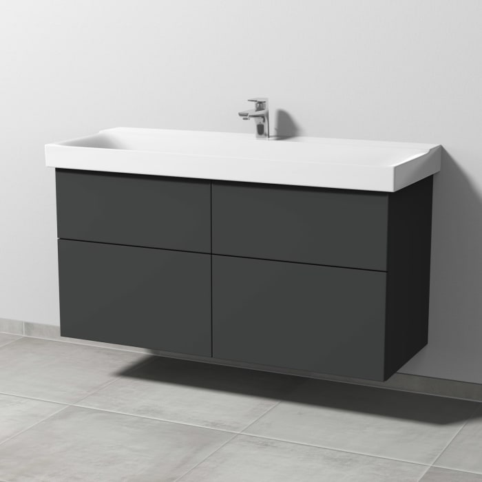 Sanipa 3way Waschtischunterbau für Keramik-Waschtisch Xeno² 120 cm, 4 Auszüge mit Push to open