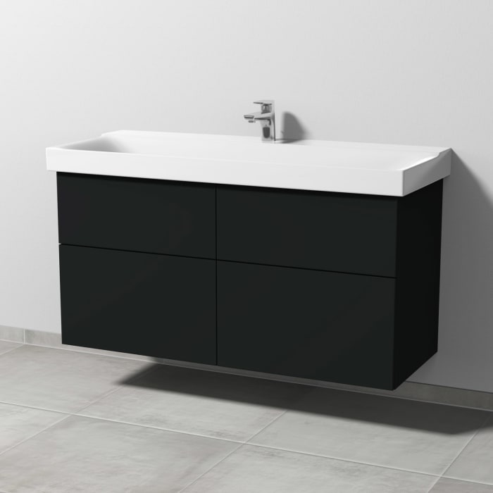 Sanipa 3way Waschtischunterbau für Keramik-Waschtisch Xeno² 120 cm, 4 Auszüge mit Push to open