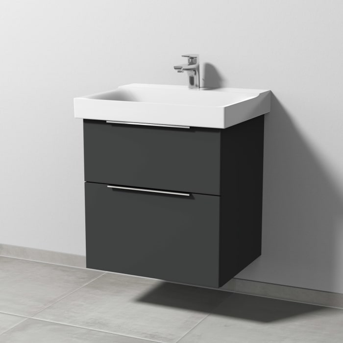 Sanipa 3way Waschtischunterbau für Keramik-Waschtisch Xeno² 60 cm, 2 Auszüge mit Aufsatzgriff