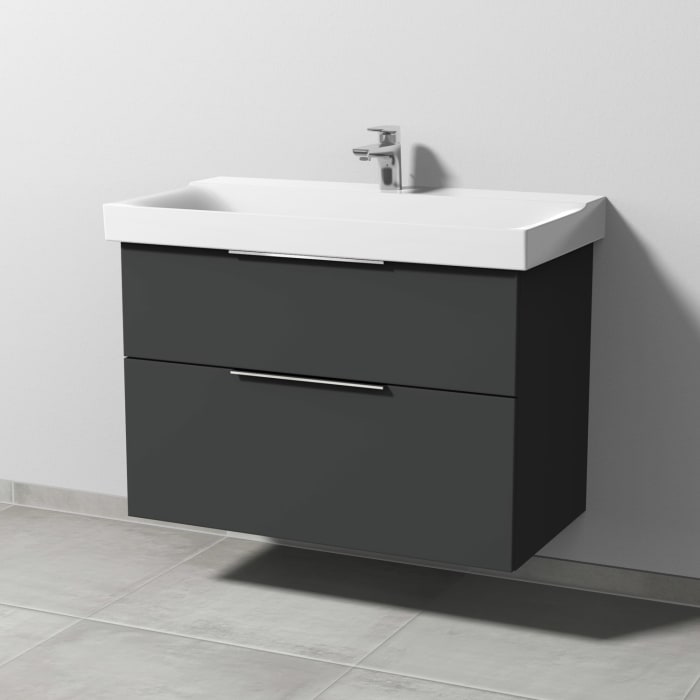 Sanipa 3way Waschtischunterbau für Keramik-Waschtisch Xeno² 90 cm, 2 Auszüge mit Aufsatzgriff