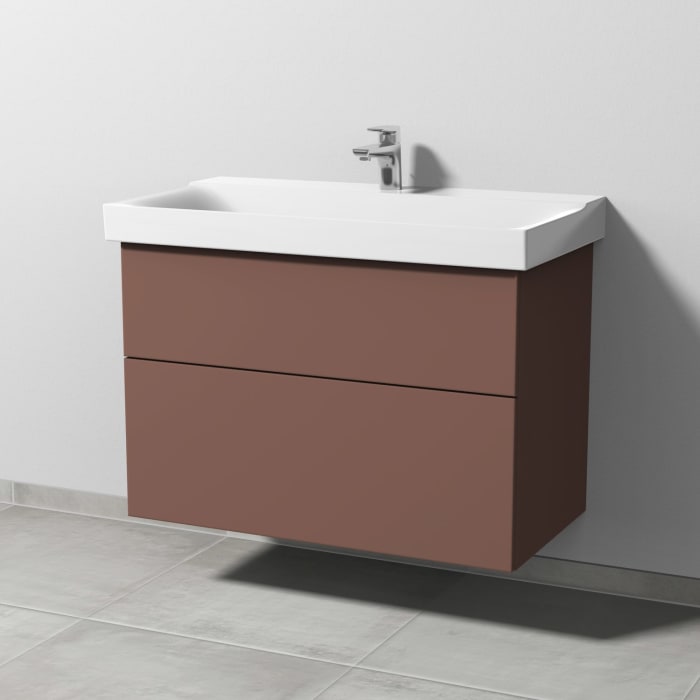 Sanipa 3way Waschtischunterbau für Keramik-Waschtisch Xeno² 90 cm, 2 Auszüge mit Push to open