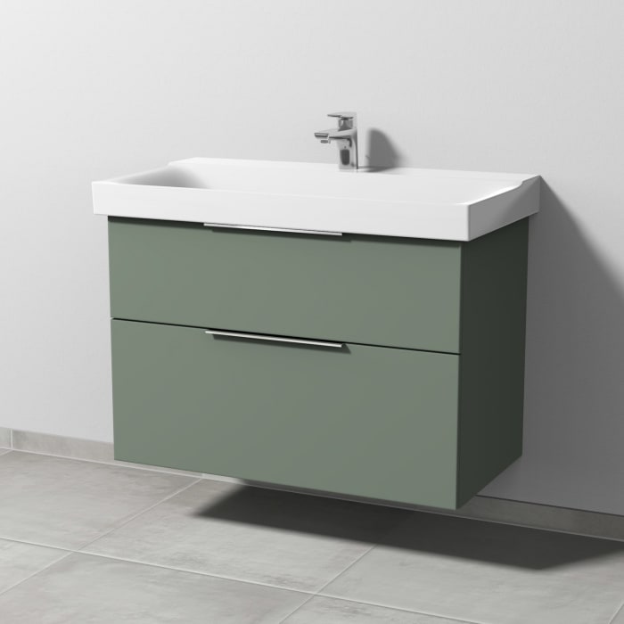 Sanipa 3way Waschtischunterbau für Keramik-Waschtisch Xeno² 90 cm, 2 Auszüge mit Aufsatzgriff