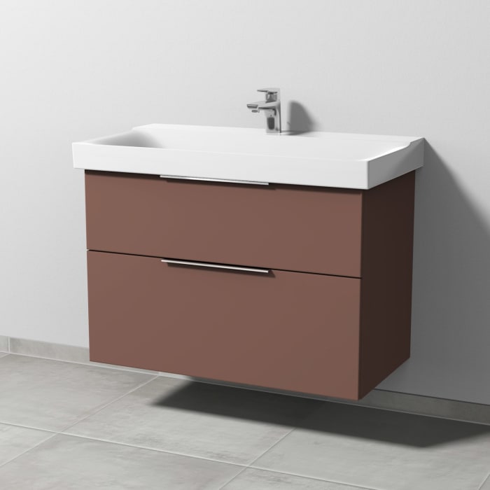 Sanipa 3way Waschtischunterbau für Keramik-Waschtisch Xeno² 90 cm, 2 Auszüge mit Aufsatzgriff