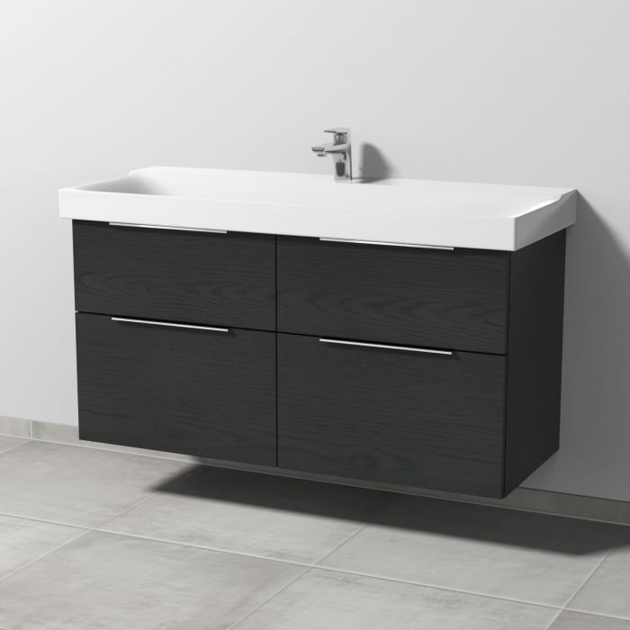 Sanipa 3way Waschtischunterbau für Keramik-Waschtisch Xeno² 120 cm, 4 Auszüge mit Aufsatzgriff