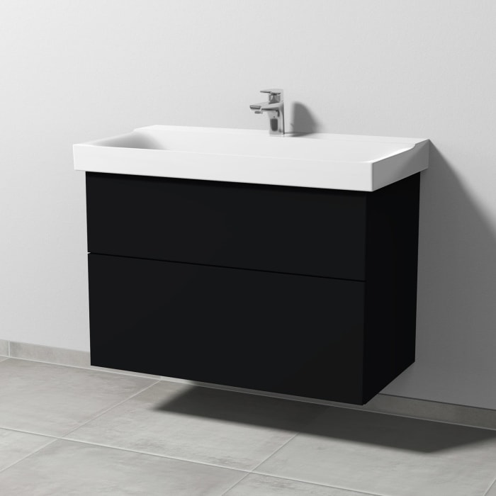 Sanipa 3way Waschtischunterbau für Keramik-Waschtisch Xeno² 90 cm, 2 Auszüge mit Push to open