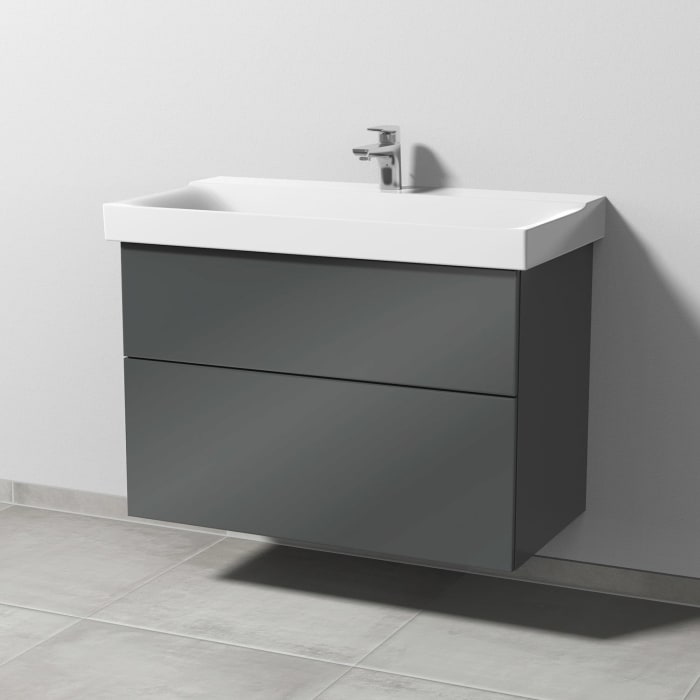 Sanipa 3way Waschtischunterbau für Keramik-Waschtisch Xeno² 90 cm, 2 Auszüge mit Push to open