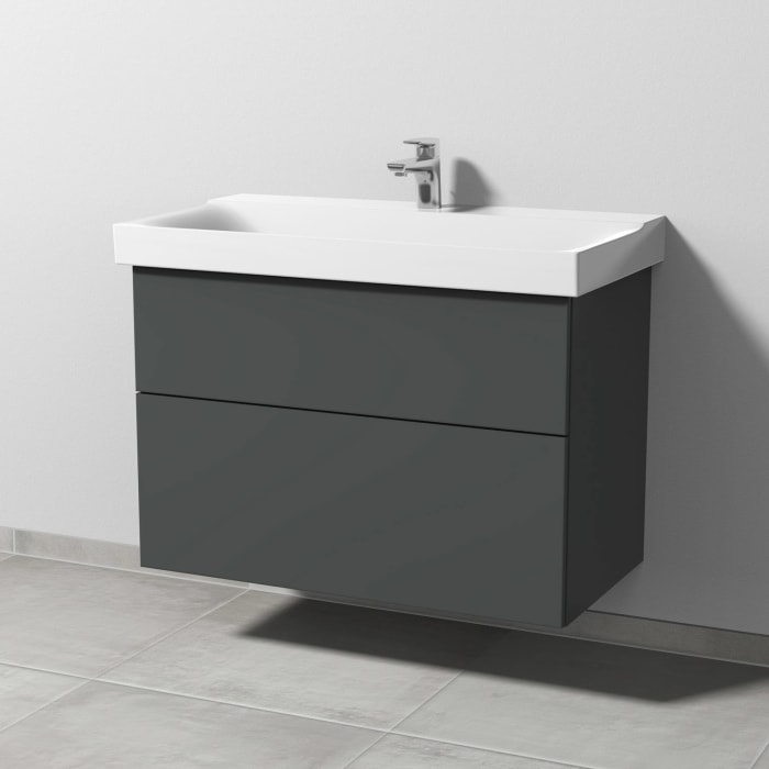 Sanipa 3way Waschtischunterbau für Keramik-Waschtisch Xeno² 90 cm, 2 Auszüge mit Push to open