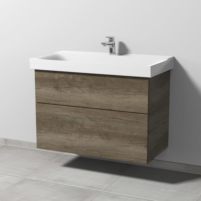 Sanipa 3way Waschtischunterbau für Keramik-Waschtisch Xeno² 90 cm, 2 Auszüge mit Push to open