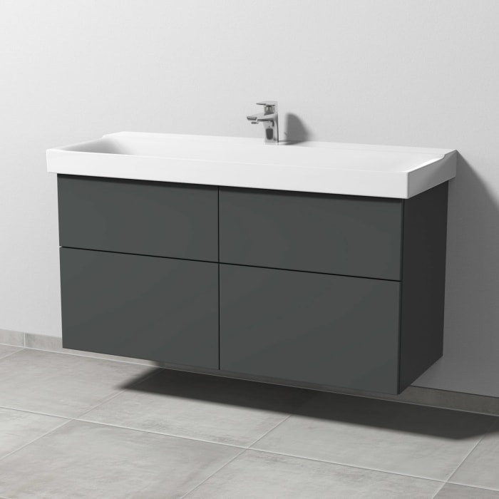 Sanipa 3way Waschtischunterbau für Keramik-Waschtisch Xeno² 120 cm, 4 Auszüge mit Push to open