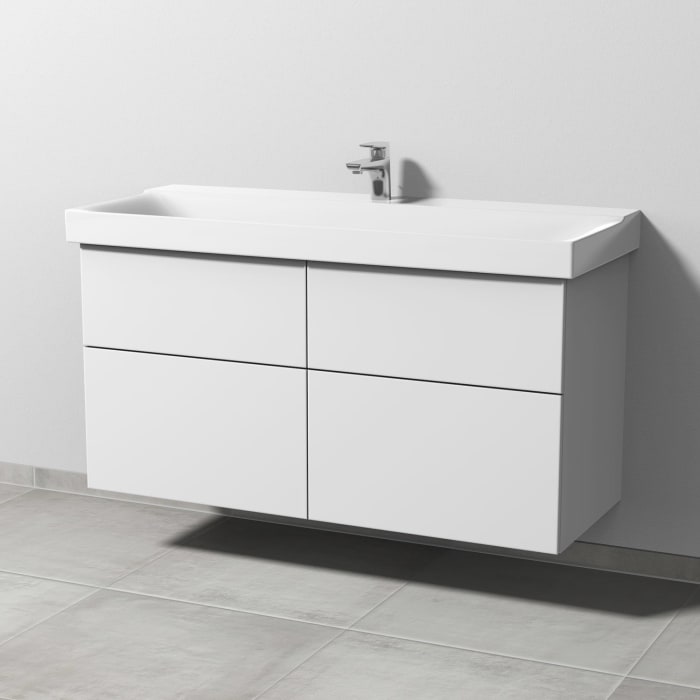 Sanipa 3way Waschtischunterbau für Keramik-Waschtisch Xeno² 120 cm, 4 Auszüge mit Push to open