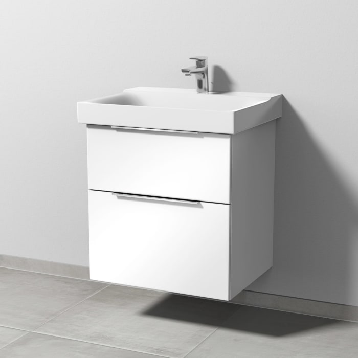 Sanipa 3way Waschtischunterbau für Keramik-Waschtisch Xeno² 60 cm, 2 Auszüge mit Aufsatzgriff