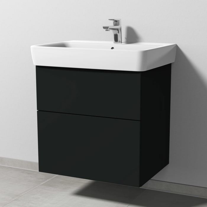 Sanipa 3way Waschtischunterbau für Keramik-Waschtisch Renova Plan 65 cm, 2 Auszüge mit Push to open