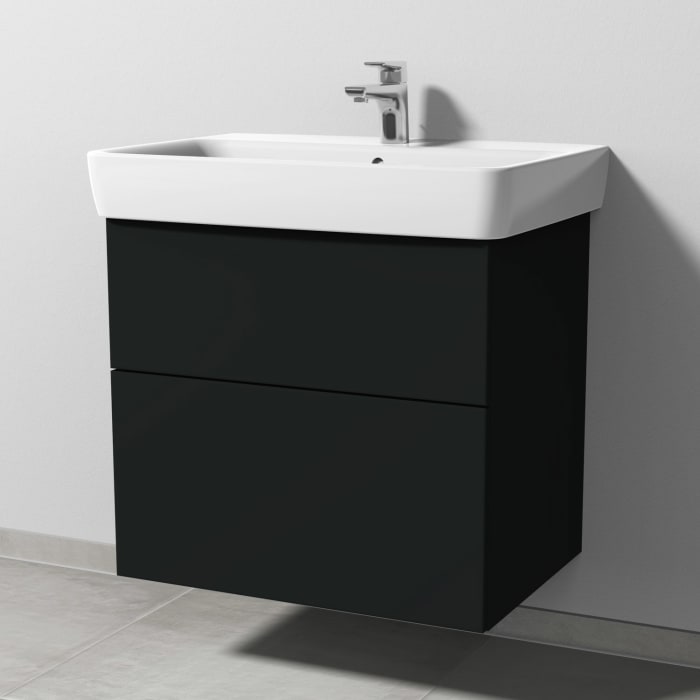 Sanipa 3way Waschtischunterbau für Keramik-Waschtisch Renova Plan 70 cm, 2 Auszüge mit Push to open