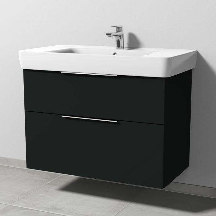 Sanipa 3way Waschtischunterbau für Keramik-Waschtisch Renova Plan 90 cm, 2 Auszüge mit Aufsatzgriff