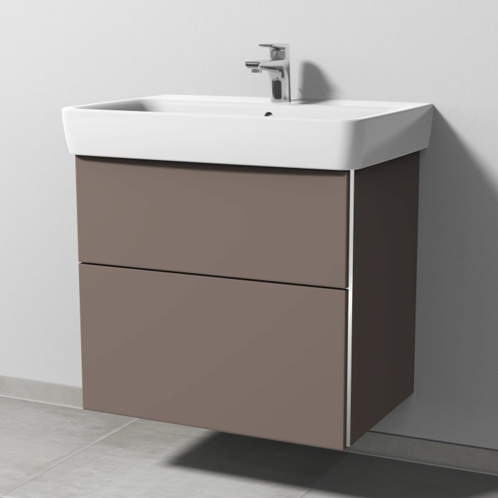 Sanipa 3way Waschtischunterbau für Keramik-Waschtisch Renova Plan 70 cm, 2 Auszüge mit Griffleisten