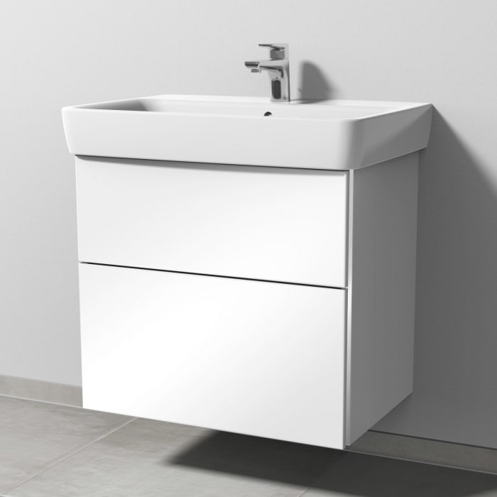 Sanipa 3way Waschtischunterbau für Keramik-Waschtisch Renova Plan 70 cm, 2 Auszüge mit Griffleisten