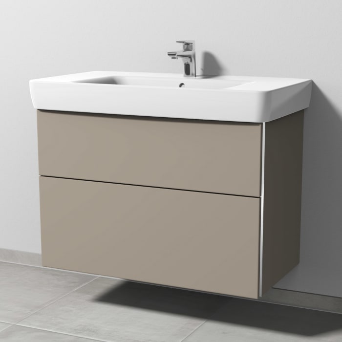Sanipa 3way Waschtischunterbau für Keramik-Waschtisch Renova Plan 90 cm, 2 Auszüge mit Griffleisten