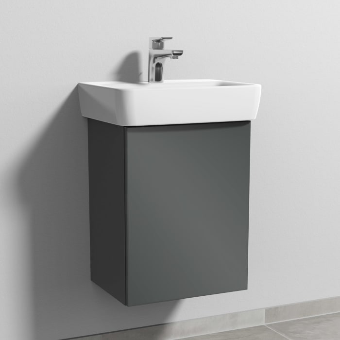 Sanipa 3way Waschtischunterbau für Keramik-Waschtisch Renova Plan 45 cm, 1 Tür, Anschlag rechts, mit Push to open