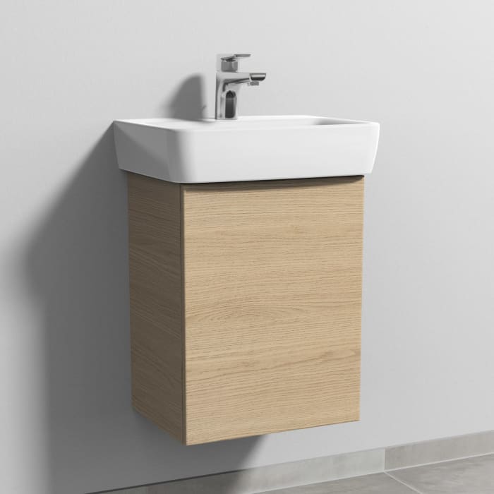 Sanipa 3way Waschtischunterbau für Keramik-Waschtisch Renova Plan 45 cm, 1 Tür, Anschlag rechts, mit Push to open