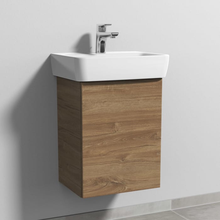 Sanipa 3way Waschtischunterbau für Keramik-Waschtisch Renova Plan 45 cm, 1 Tür, Anschlag rechts, mit Push to open