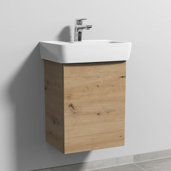 Sanipa 3way Waschtischunterbau für Keramik-Waschtisch Renova Plan 45 cm, 1 Tür, Anschlag rechts, mit Push to open