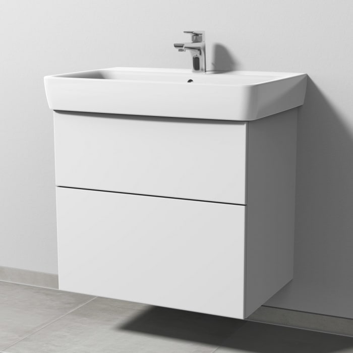 Sanipa 3way Waschtischunterbau für Keramik-Waschtisch Renova Plan 70 cm, 2 Auszüge mit Push to open