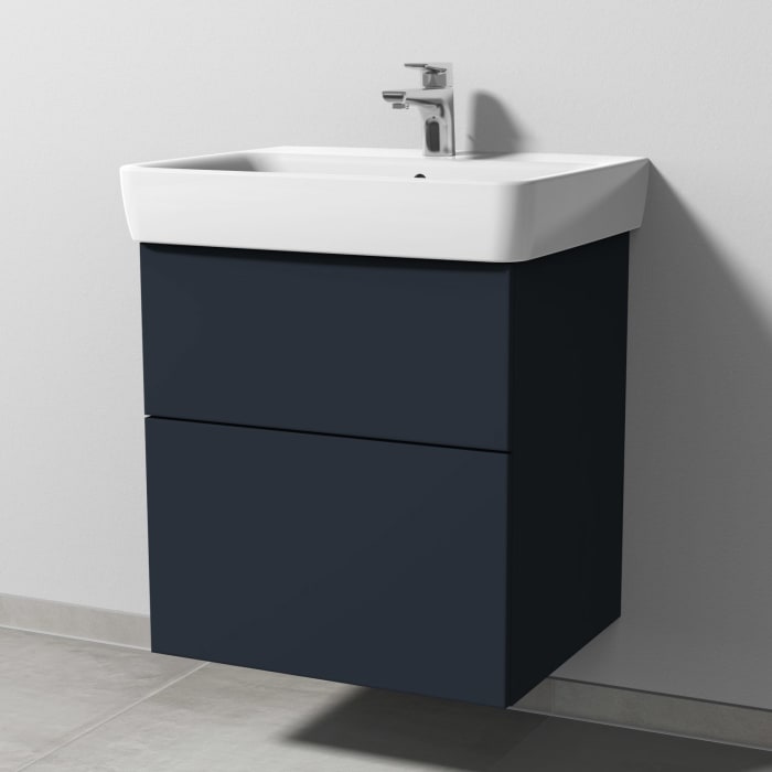 Sanipa 3way Waschtischunterbau für Keramik-Waschtisch Renova Plan 60 cm, 2 Auszüge mit Push to open