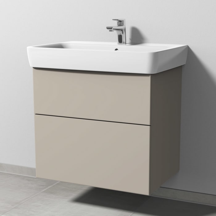 Sanipa 3way Waschtischunterbau für Keramik-Waschtisch Renova Plan 70 cm, 2 Auszüge mit Push to open