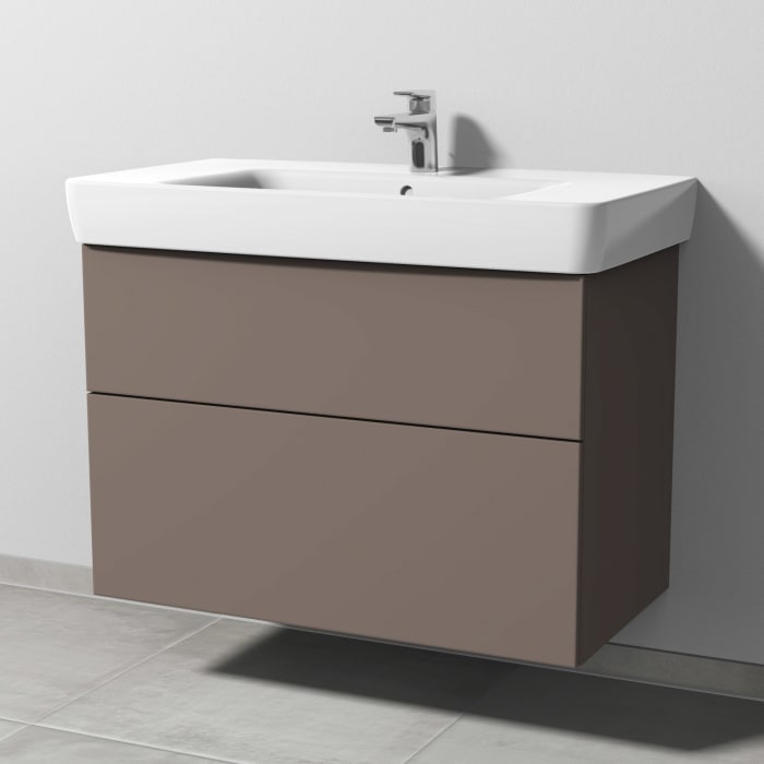 Sanipa 3way Waschtischunterbau für Keramik-Waschtisch Renova Plan 90 cm, 2 Auszüge mit Push to open