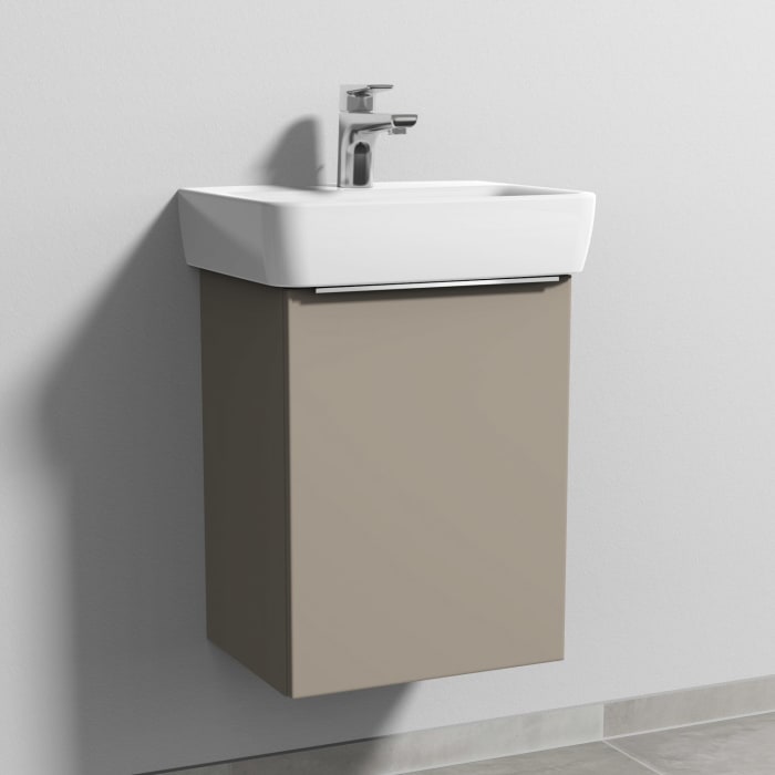 Sanipa 3way Waschtischunterbau für Keramik-Waschtisch Renova Plan 45 cm, 1 Tür, Anschlag rechts, mit Aufsatzgriff