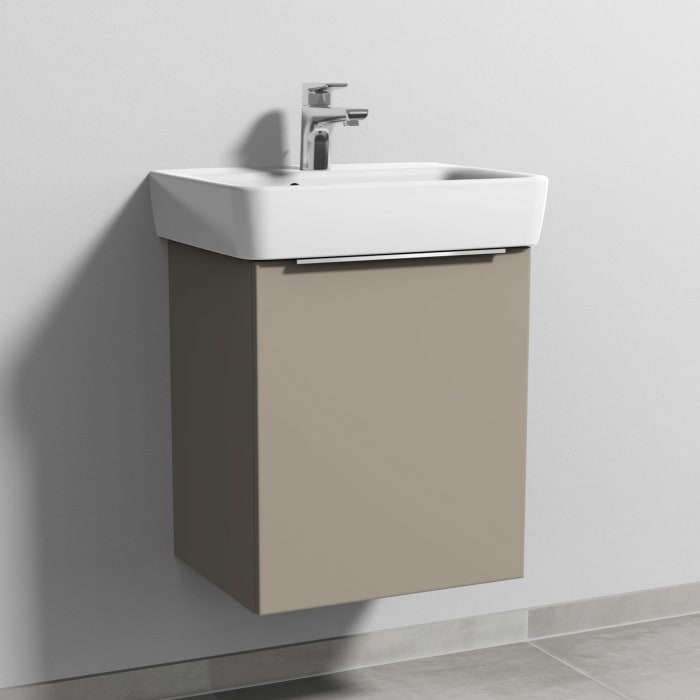 Sanipa 3way Waschtischunterbau für Keramik-Waschtisch Renova Plan 50 cm, 1 Tür, Anschlag rechts, mit Aufsatzgriff