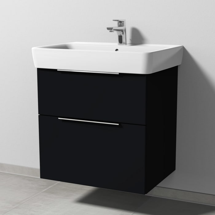 Sanipa 3way Waschtischunterbau für Keramik-Waschtisch Renova Plan 65 cm, 2 Auszüge mit Aufsatzgriff