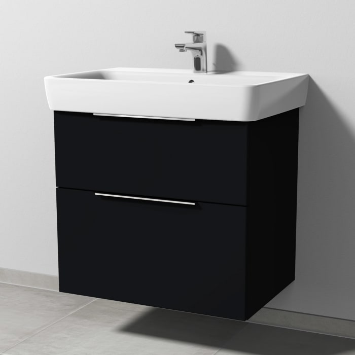 Sanipa 3way Waschtischunterbau für Keramik-Waschtisch Renova Plan 70 cm, 2 Auszüge mit Aufsatzgriff