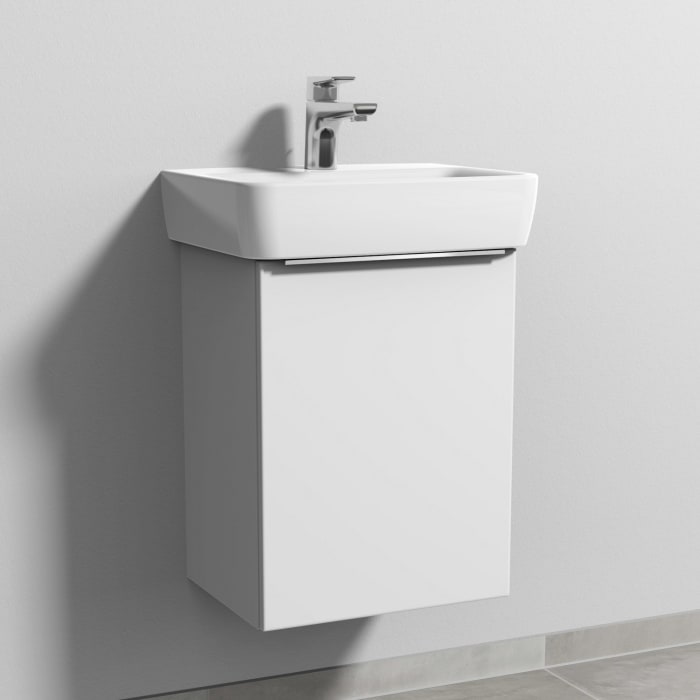 Sanipa 3way Waschtischunterbau für Keramik-Waschtisch Renova Plan 45 cm, 1 Tür, Anschlag rechts, mit Aufsatzgriff