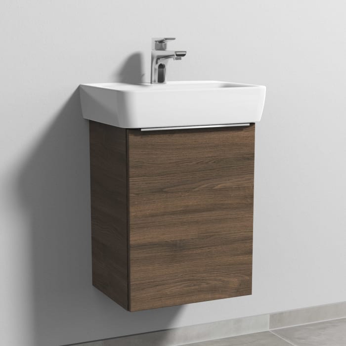 Sanipa 3way Waschtischunterbau für Keramik-Waschtisch Renova Plan 45 cm, 1 Tür, Anschlag rechts, mit Aufsatzgriff