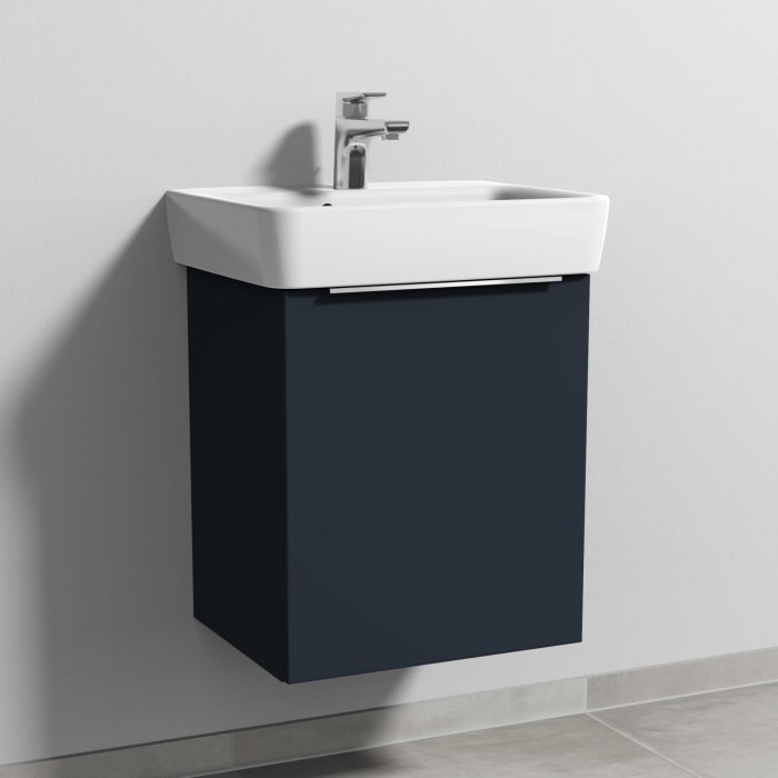 Sanipa 3way Waschtischunterbau für Keramik-Waschtisch Renova Plan 50 cm, 1 Tür, Anschlag rechts, mit Aufsatzgriff