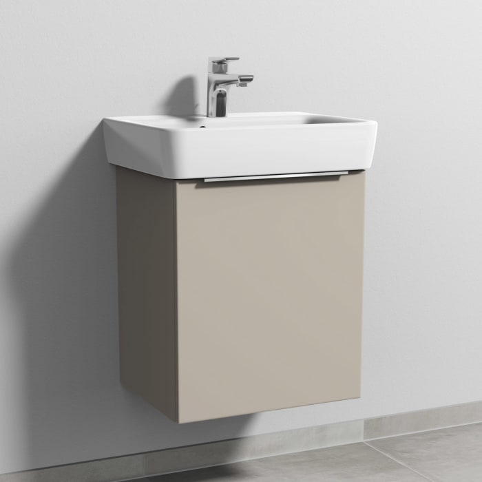 Sanipa 3way Waschtischunterbau für Keramik-Waschtisch Renova Plan 50 cm, 1 Tür, Anschlag rechts, mit Aufsatzgriff