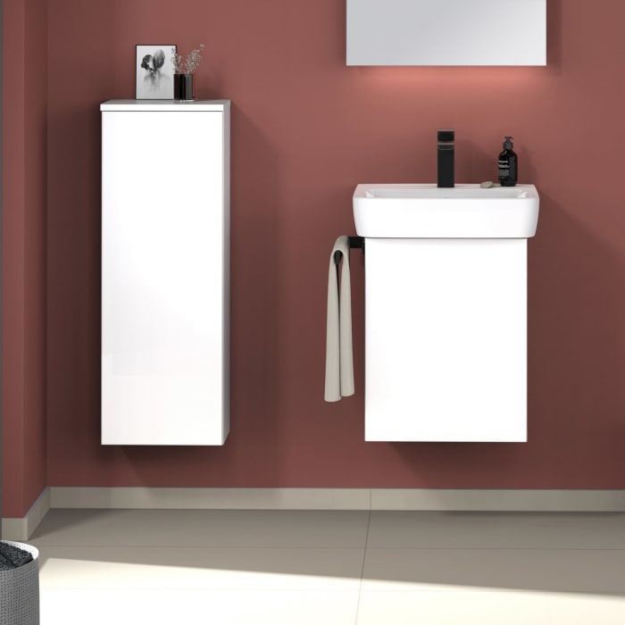 Sanipa 3way Waschtischunterbau für Keramik-Waschtisch Renova Plan 45 cm, 1 Tür, Anschlag rechts, mit Push to open