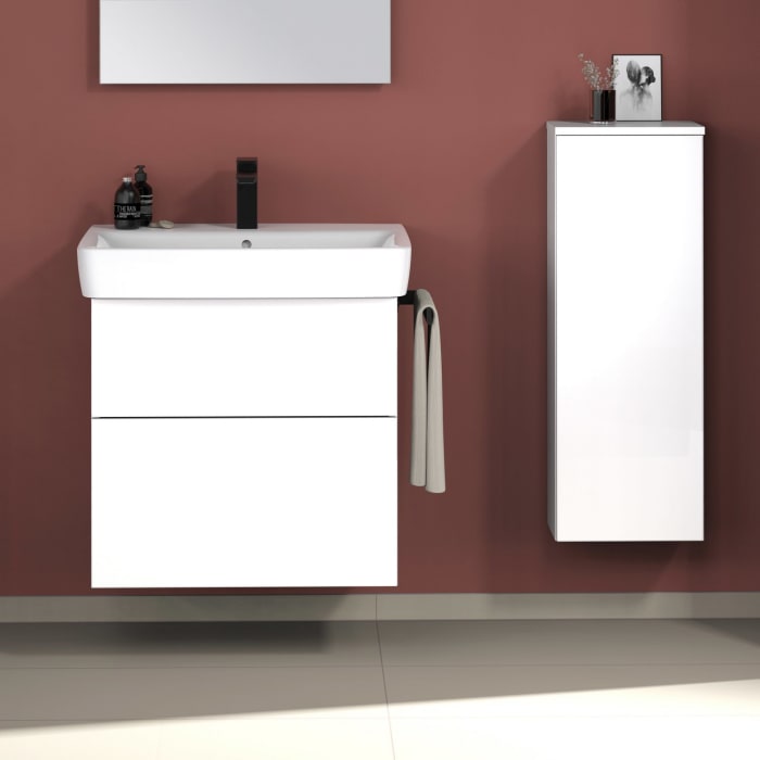 Sanipa 3way Waschtischunterbau für Keramik-Waschtisch Renova Plan 65 cm, 2 Auszüge mit Push to open