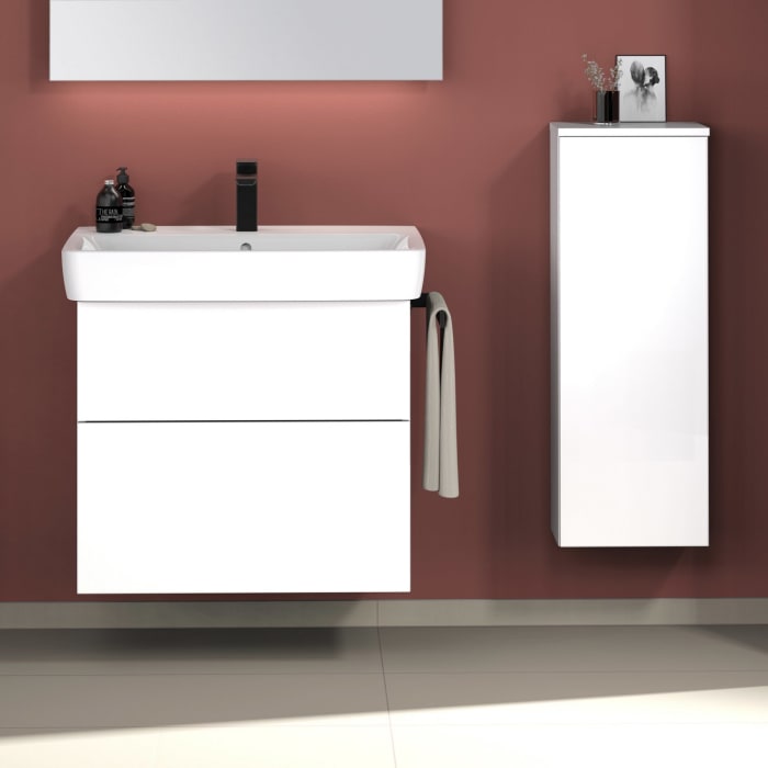 Sanipa 3way Waschtischunterbau für Keramik-Waschtisch Renova Plan 70 cm, 2 Auszüge mit Push to open