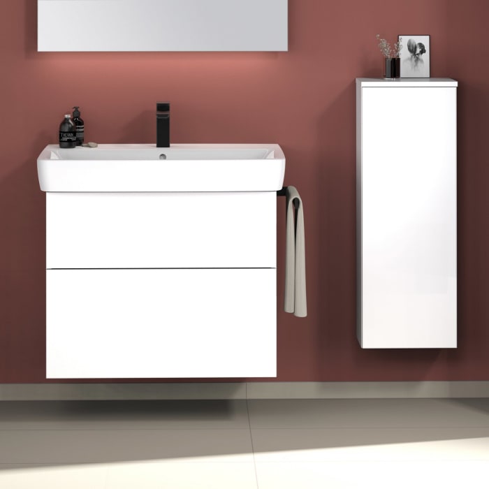 Sanipa 3way Waschtischunterbau für Keramik-Waschtisch Renova Plan 75 cm, 2 Auszüge mit Push to open