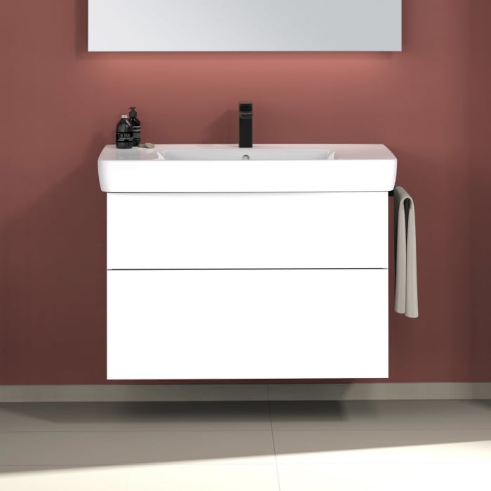 Sanipa 3way Waschtischunterbau für Keramik-Waschtisch Renova Plan 90 cm, 2 Auszüge mit Push to open