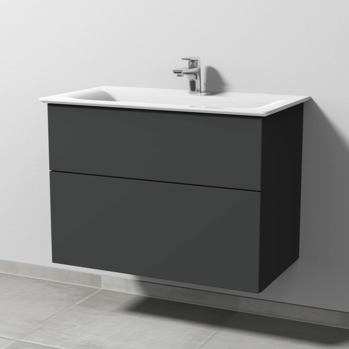 Sanipa 3way Waschtischunterbau für Keramik-Waschtisch Connect Air 84 cm, 2 Auszüge mit Push to open