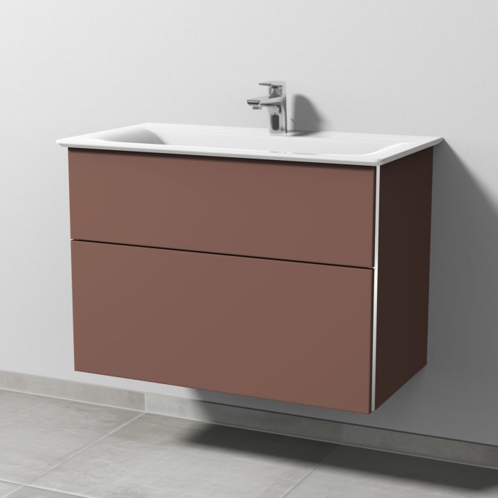 Sanipa 3way Waschtischunterbau für Keramik-Waschtisch Connect Air 84 cm, 2 Auszüge mit Griffleisten