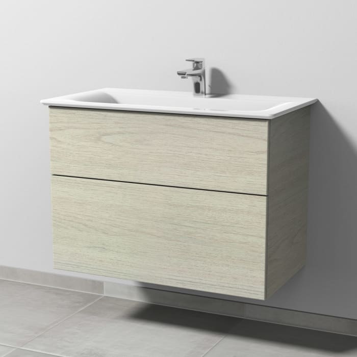 Sanipa 3way Waschtischunterbau für Keramik-Waschtisch Connect Air 84 cm, 2 Auszüge mit Push to open