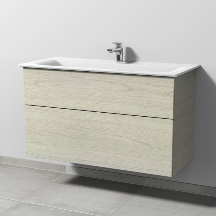 Sanipa 3way Waschtischunterbau für Keramik-Waschtisch Connect Air 104 cm, 2 Auszüge mit Push to open