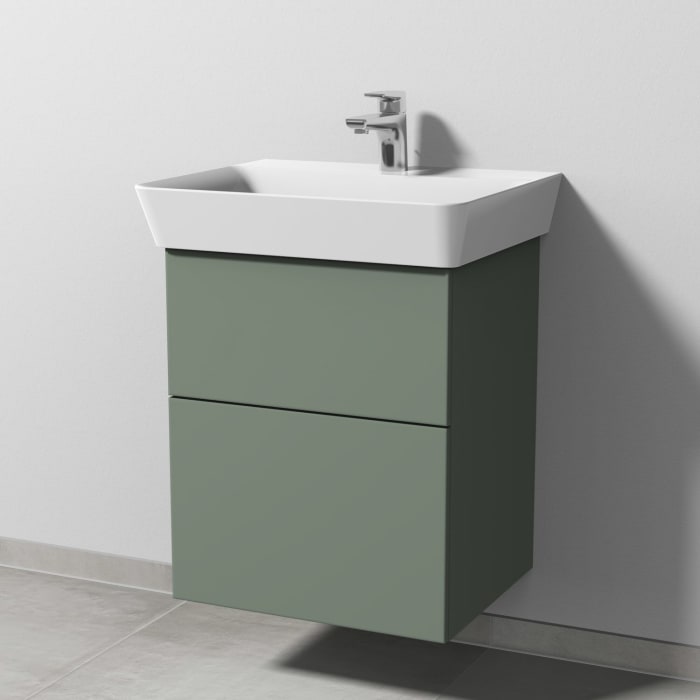 Sanipa 3way Waschtischunterbau für Keramik-Waschtisch Connect Air Cube 55 cm, 2 Auszüge mit Push to open