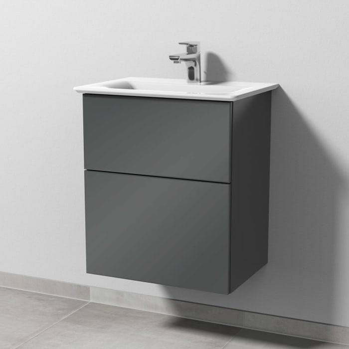 Sanipa 3way Waschtischunterbau für Keramik-Waschtisch Connect Air 54 cm, 2 Auszüge mit Push to open