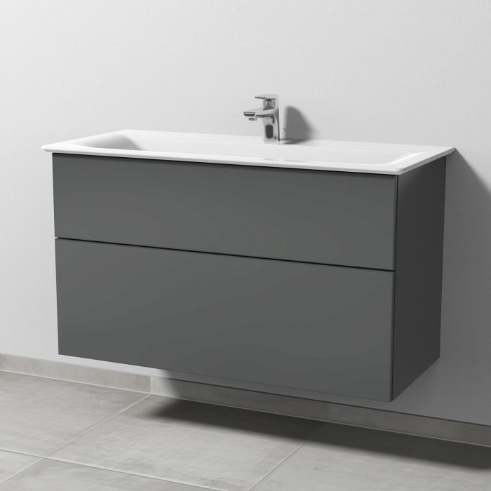 Sanipa 3way Waschtischunterbau für Keramik-Waschtisch Connect Air 104 cm, 2 Auszüge mit Push to open